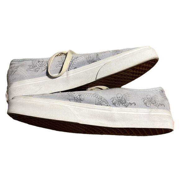 VANS Sneakers Woman’s Size 7 Love You To Death Blue Suede Cupids Skeletons Laces - Picture 8 of 10